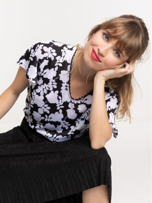 T-shirt imprimé floral femme