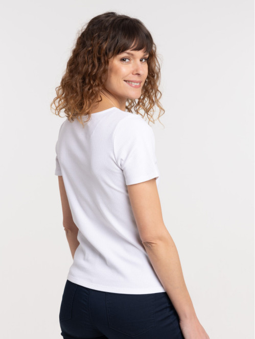 T-shirt boutons blanc femme T-shirt boutons blanc femme