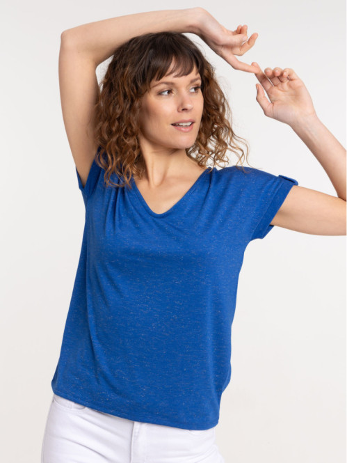 T-shirt dentelle macramé dos femme