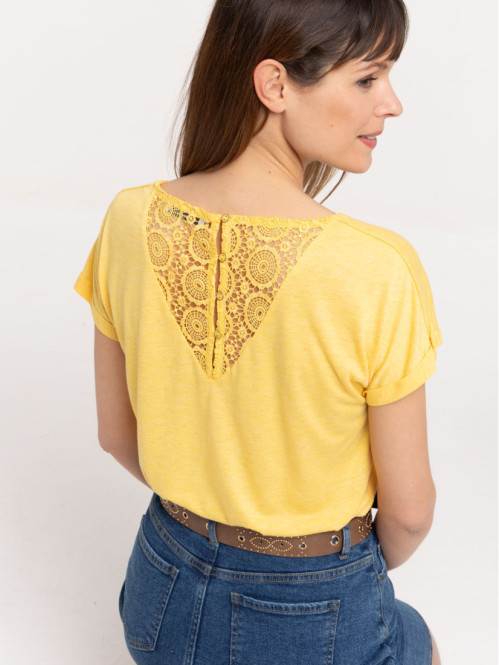 T-shirt femme dentelle macramé dos T-shirt femme dentelle macramé dos