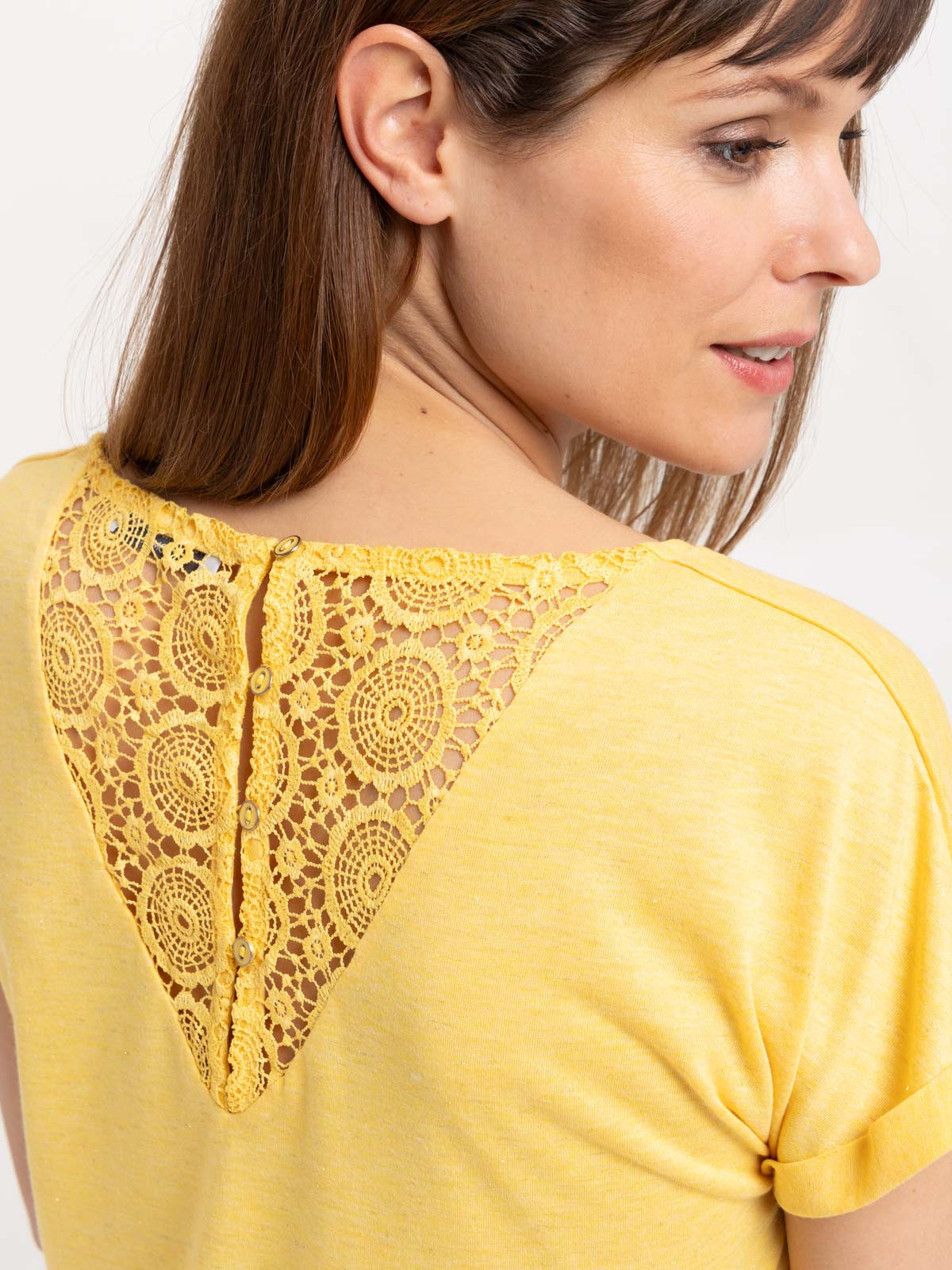 T-shirt femme dentelle macramé dos T-shirt femme dentelle macramé dos