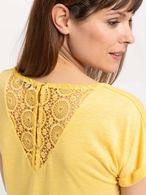 T-shirt femme dentelle macramé dos T-shirt femme dentelle macramé dos