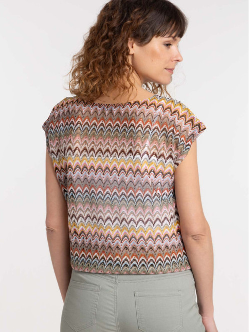 T-shirt imprimé ethnique femme