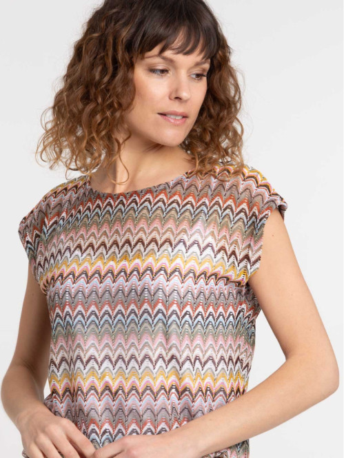 T-shirt imprimé ethnique femme