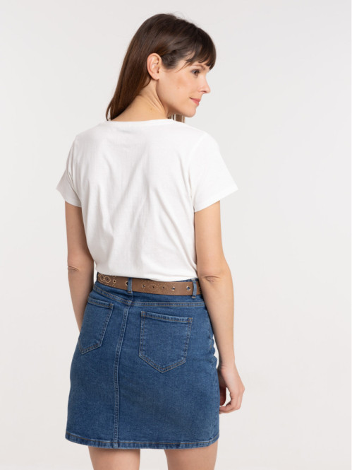 T-shirt écru message femme