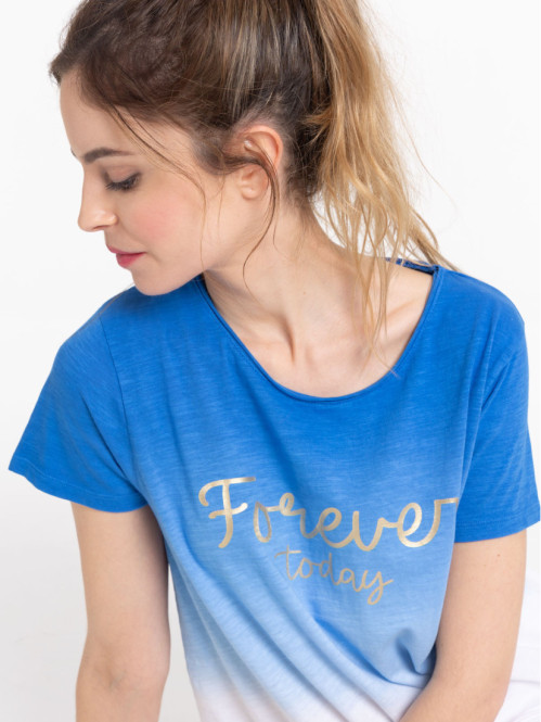 Tee-shirt message forever today femme