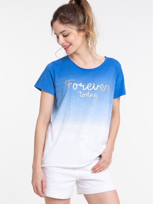 Tee-shirt message forever today femme