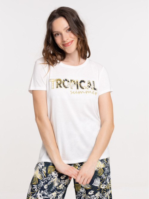 T-shirt tropical femme