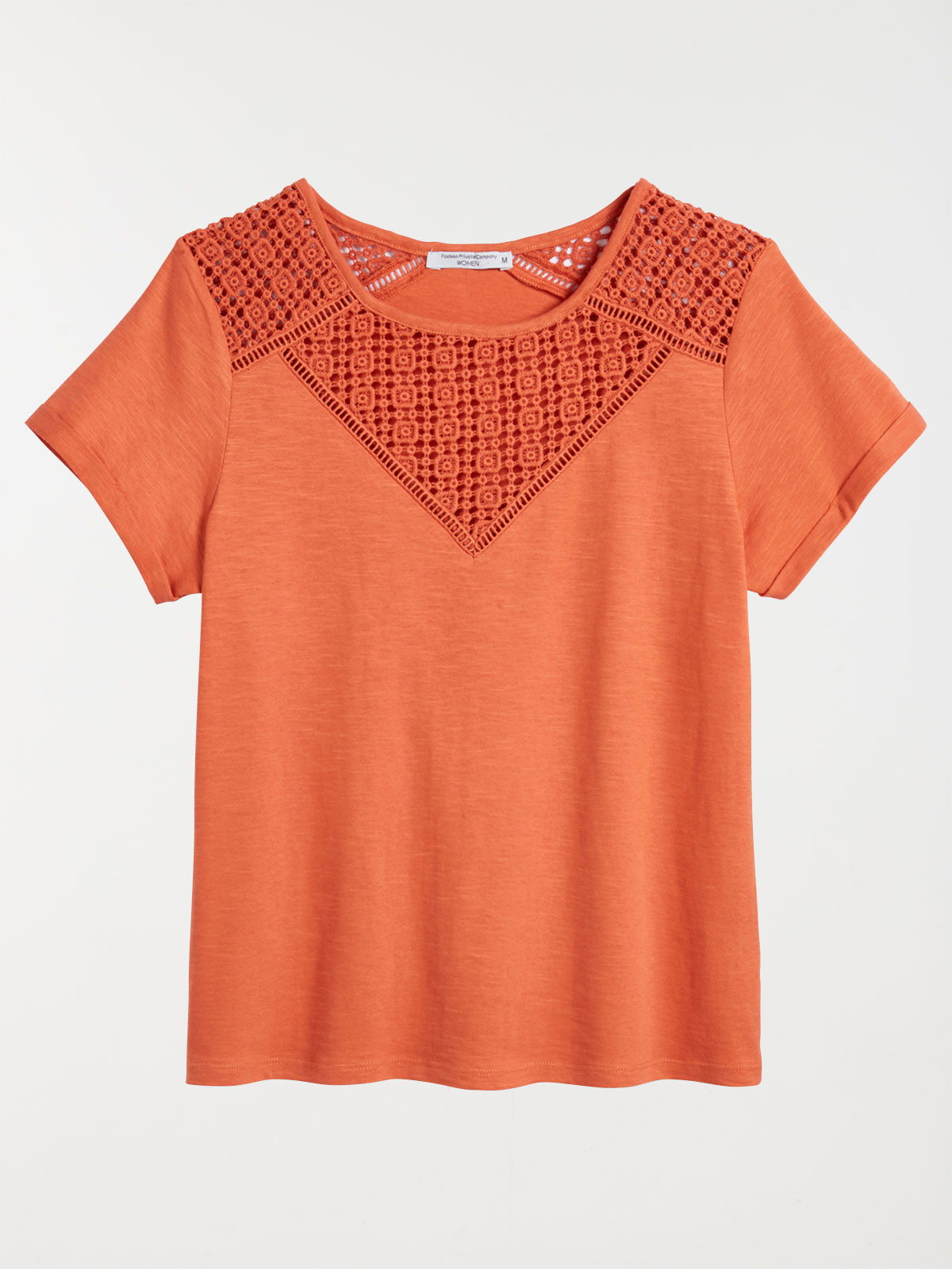 T-shirt en coton coloris épices femme