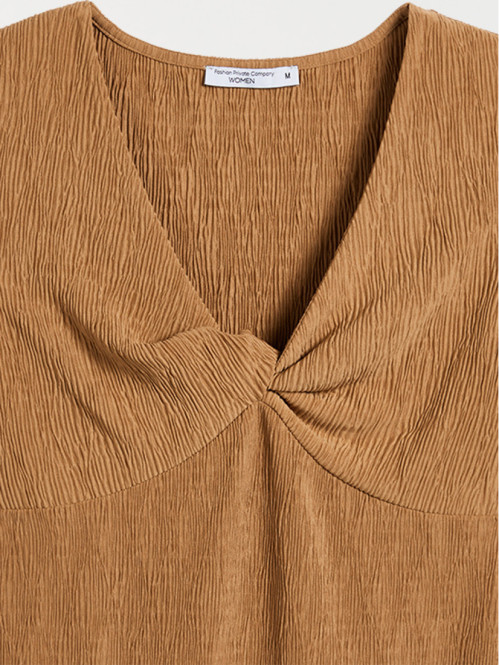 T-shirt col V tabac femme T-shirt col V tabac femme