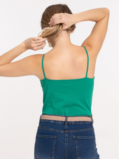 Débardeur bretelles vert bosphore femme Débardeur bretelles vert bosphore femme