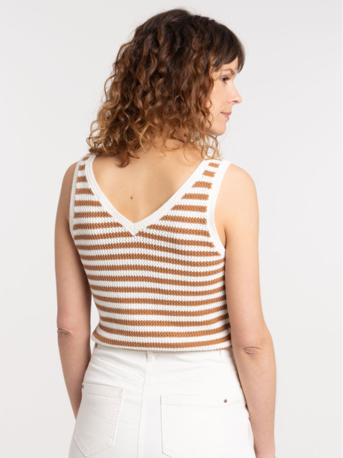 Débardeur tricot rayé femme Débardeur tricot rayé femme