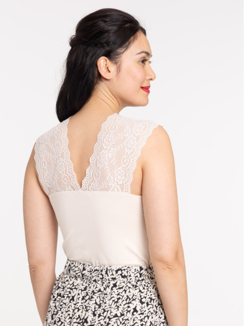 Débardeur bretelles en dentelle femme Débardeur bretelles en dentelle femme
