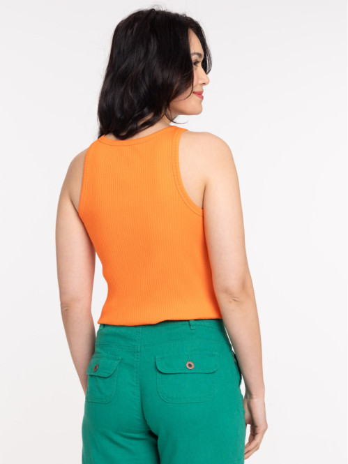 Débardeur orange vif femme
