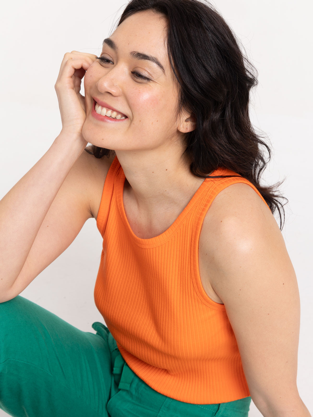 Débardeur orange vif femme