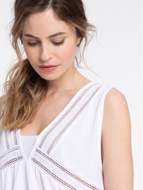 Débardeur blanc détails ajourés femme
