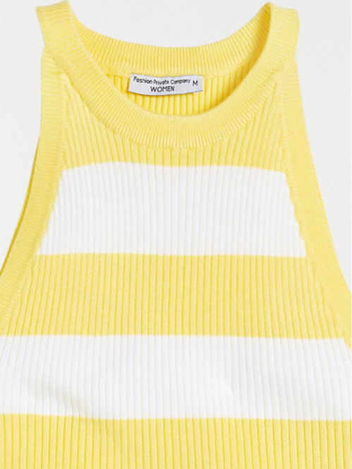 Débardeur maille tricot rayé femme Débardeur maille tricot rayé femme