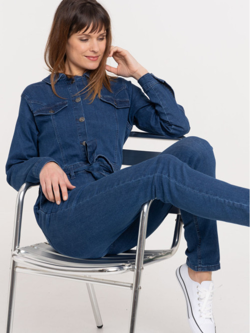 Combinaison denim stone femme