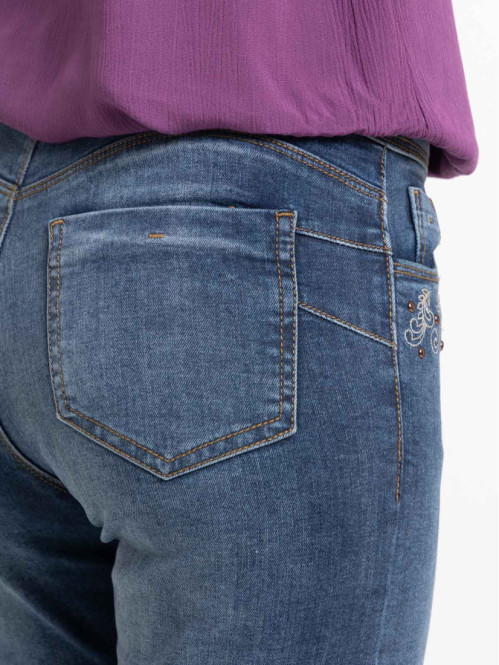 Jean skinny push up avec broderies femme Jean skinny push up avec broderies femme