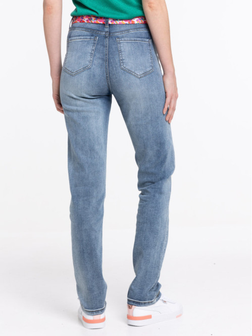 Jean droit double stone ceinture femme Jean droit double stone ceinture femme