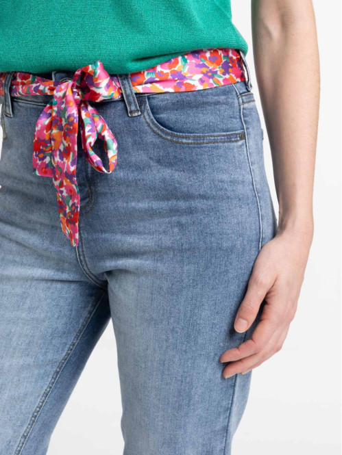 Jean droit double stone ceinture femme Jean droit double stone ceinture femme