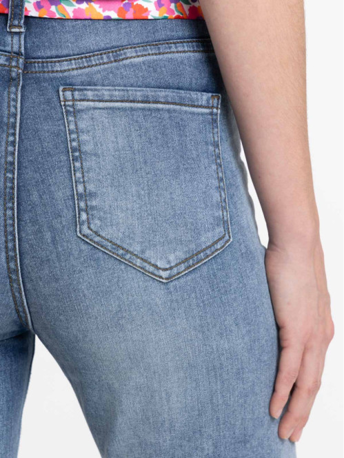 Jean droit double stone ceinture femme Jean droit double stone ceinture femme