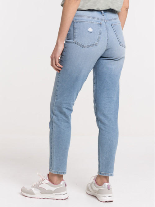 Jean MOM taille haute bleached femme Jean MOM taille haute bleached femme