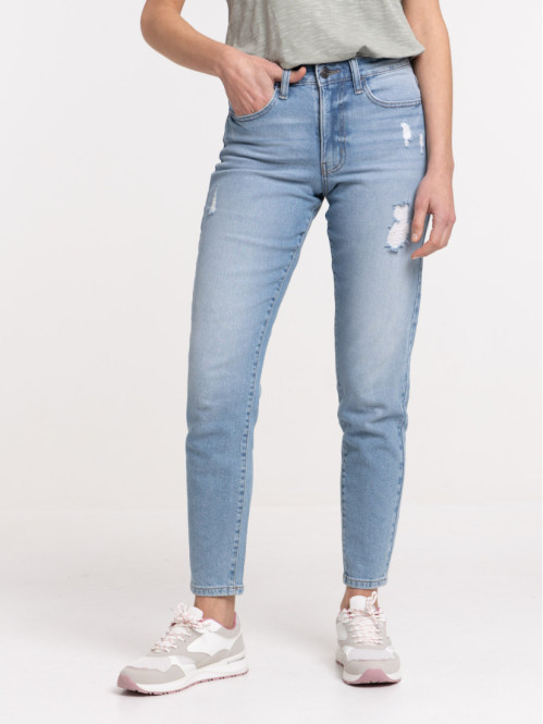 Jean MOM taille haute bleached femme Jean MOM taille haute bleached femme
