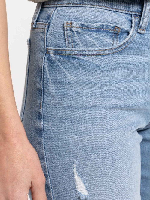 Jean MOM taille haute bleached femme Jean MOM taille haute bleached femme