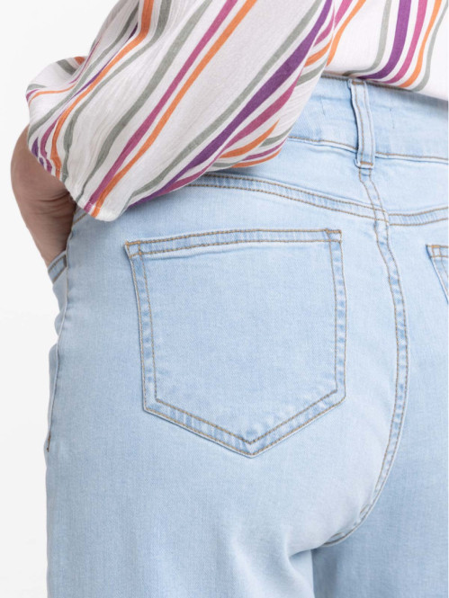 Jean wide leg bleach denim femme Jean wide leg bleach denim femme