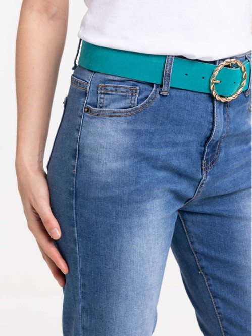 Jean flare double stone ceinture femme Jean flare double stone ceinture femme