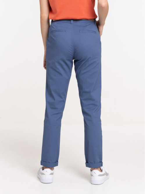 Pantalon chino bleu de fès femme