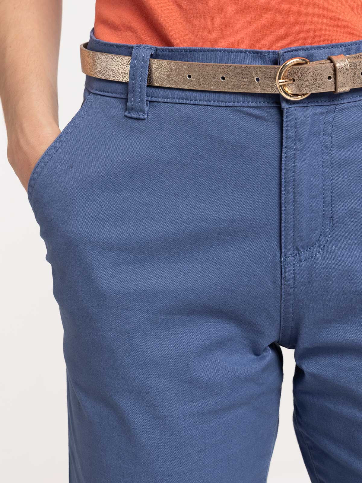 Pantalon chino bleu de fès femme