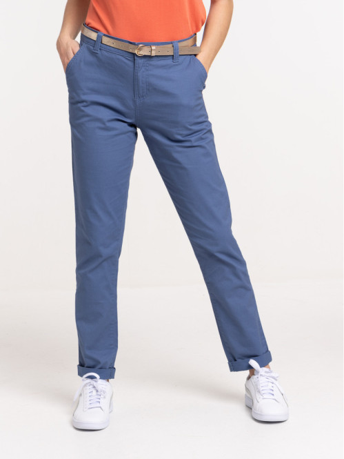 Pantalon chino bleu de fès femme