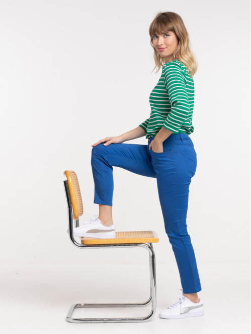 Pantalon skinny 7/8ème cobalt femme