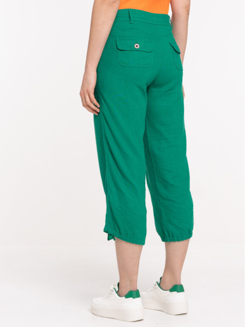 Pantacourt lin vert...