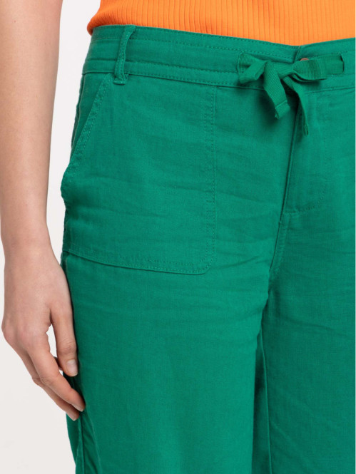 Pantacourt lin vert...