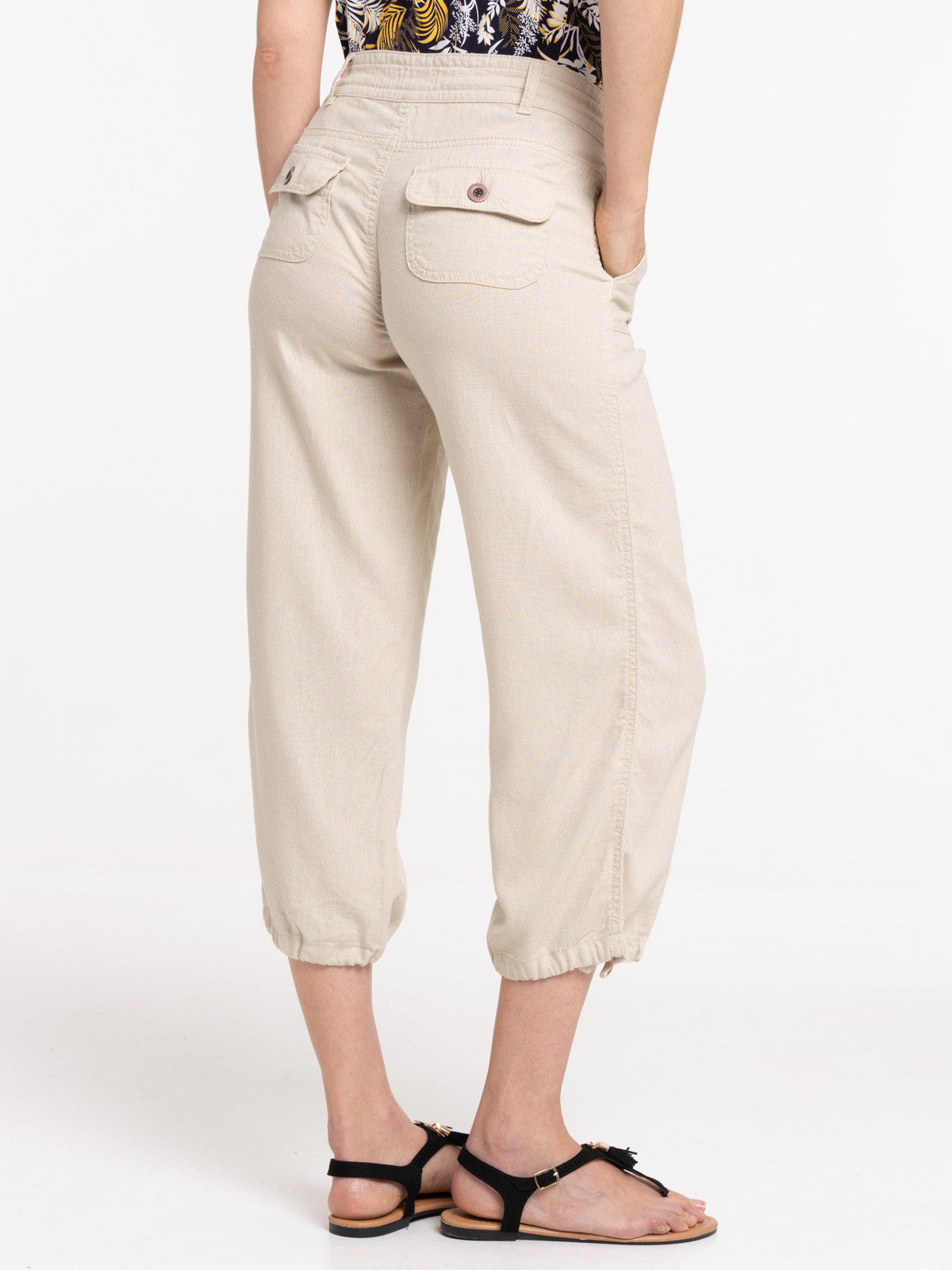 Pantacourt lin mastic femme Pantacourt lin mastic femme