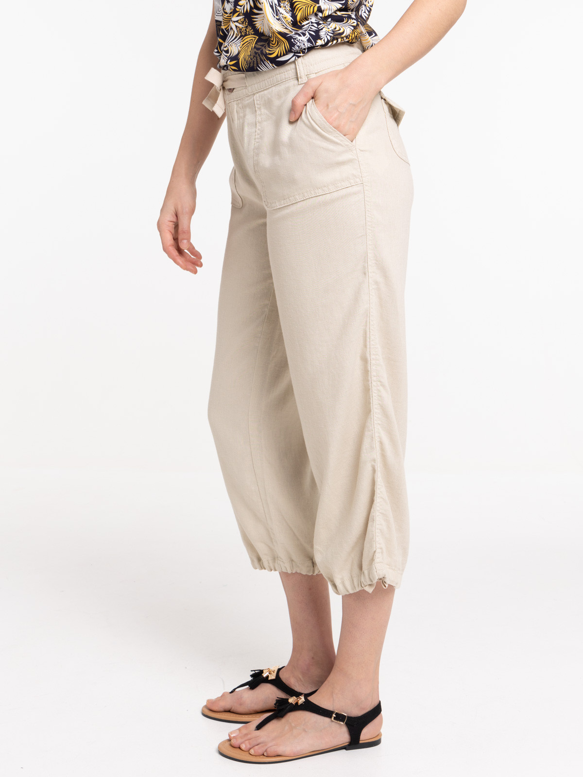 Pantacourt lin mastic femme Pantacourt lin mastic femme