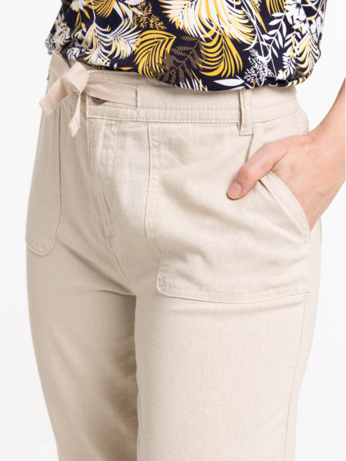 Pantacourt lin mastic femme Pantacourt lin mastic femme