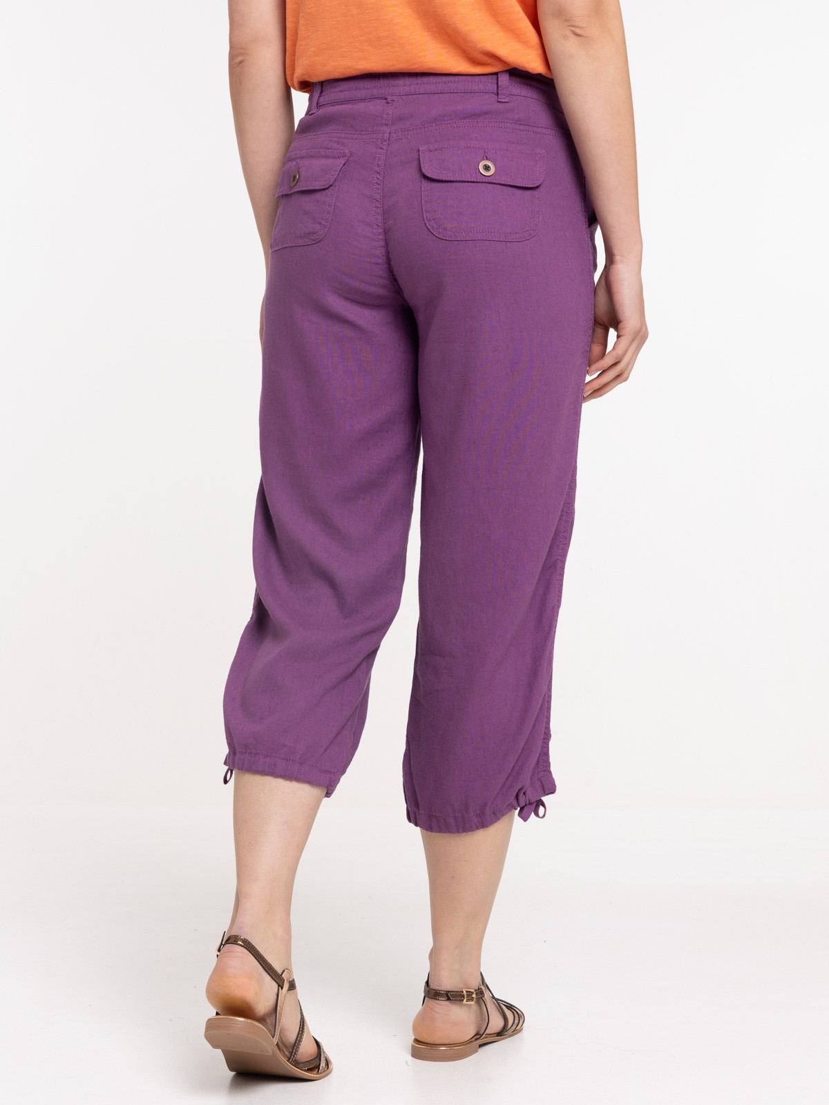 Pantacourt lin santa purple femme