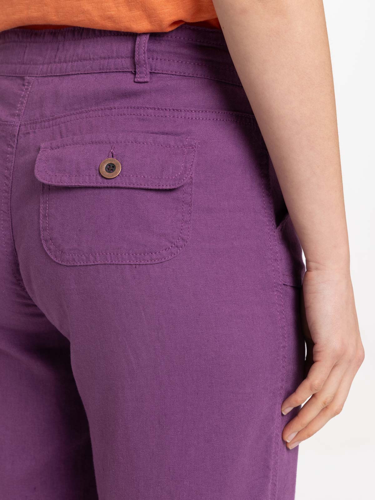 Pantacourt lin santa purple femme