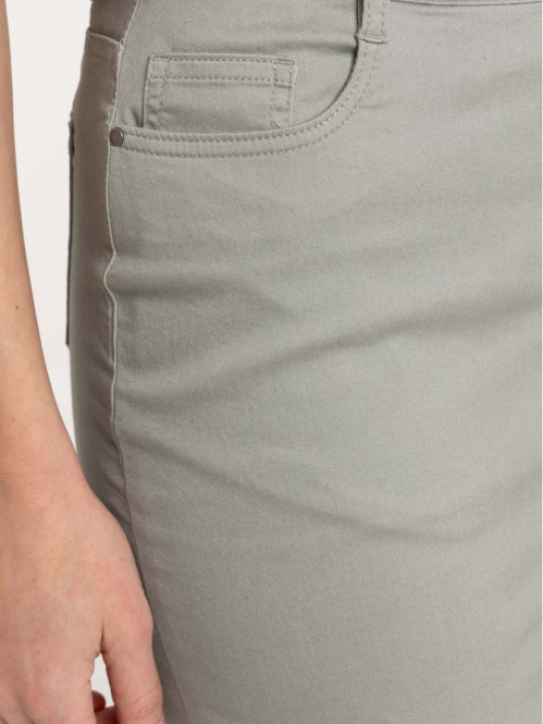 Jupe droite vert grisé femme