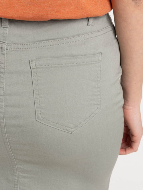 Jupe droite vert grisé femme