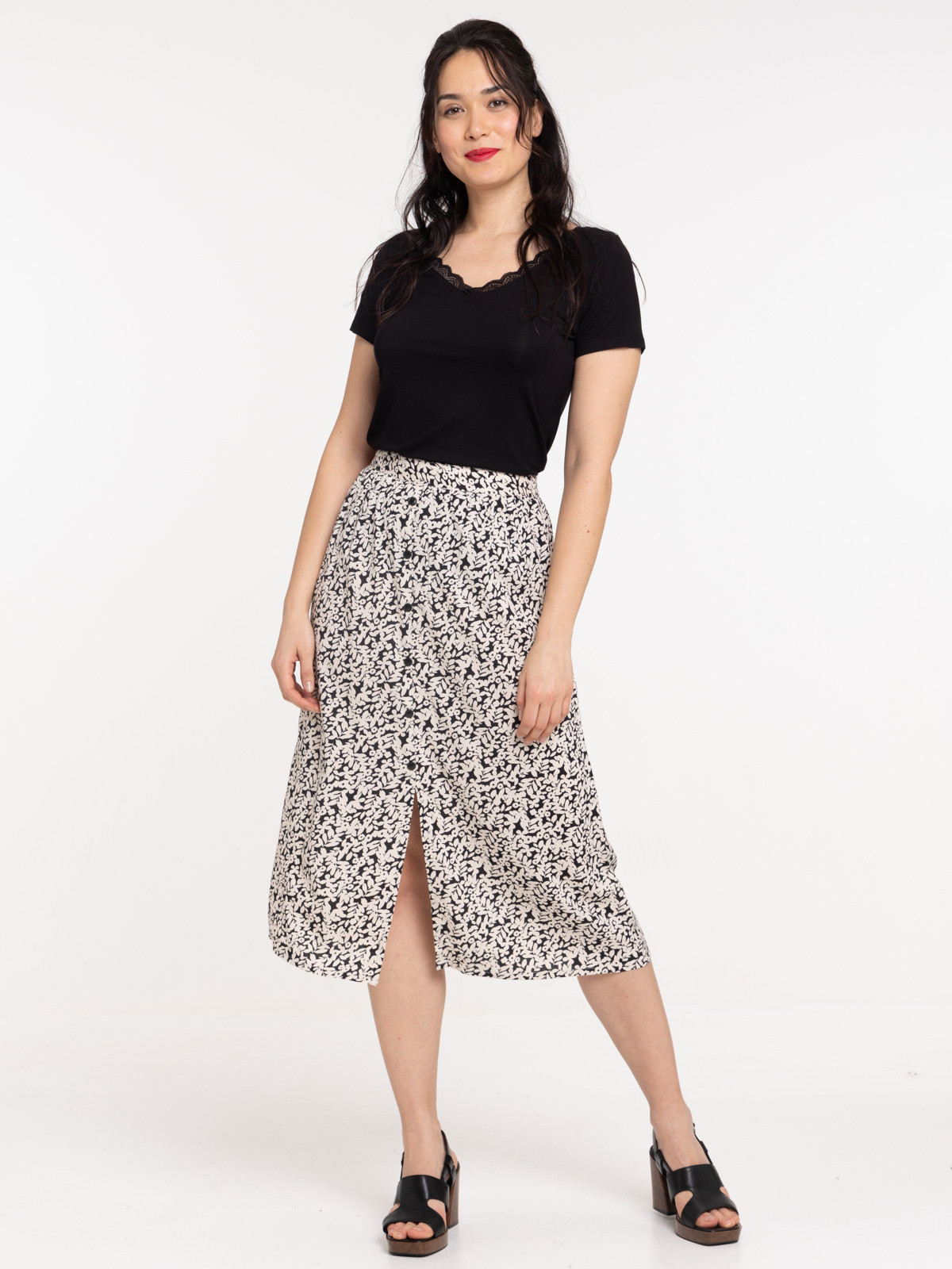 Jupe longue imprimée fleurie femme