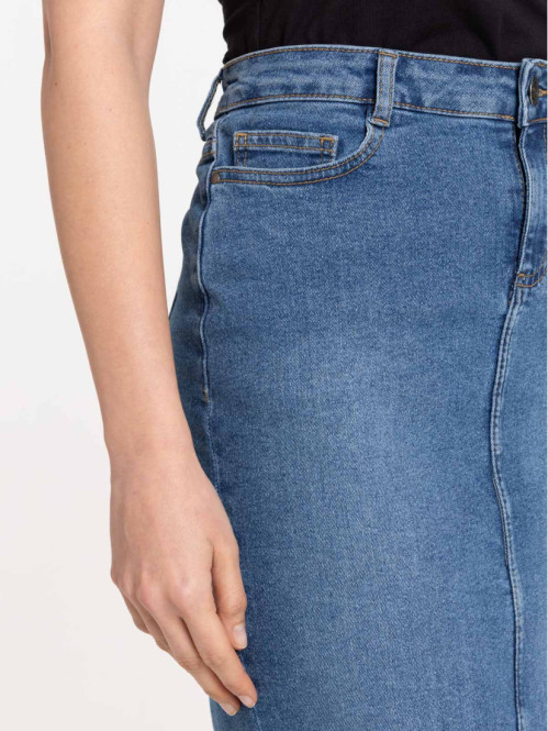 Jupe midi en jean stone femme Jupe midi en jean stone femme