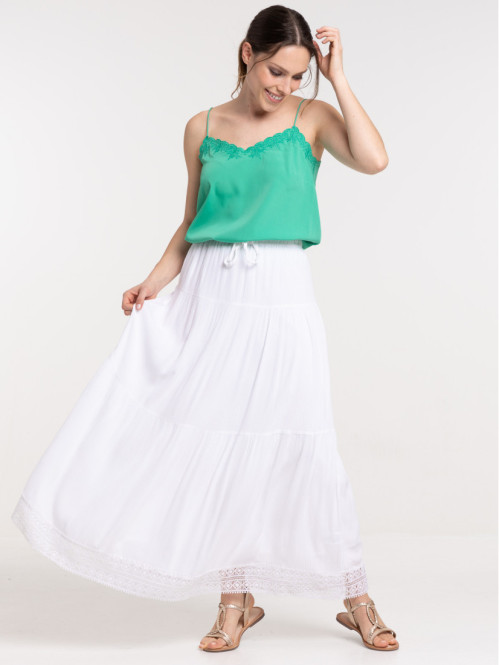 Jupe longue blanche femme