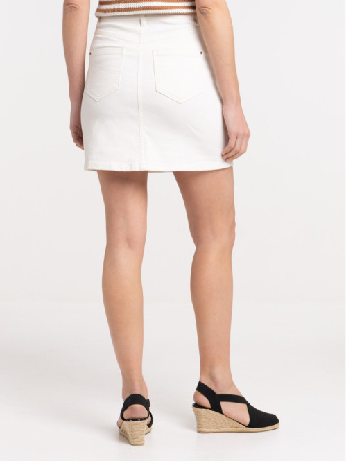 Jupe écru matière twill femme