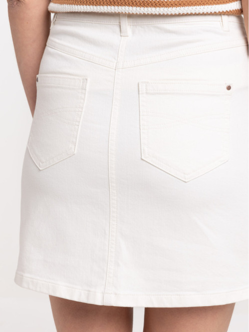 Jupe écru matière twill femme