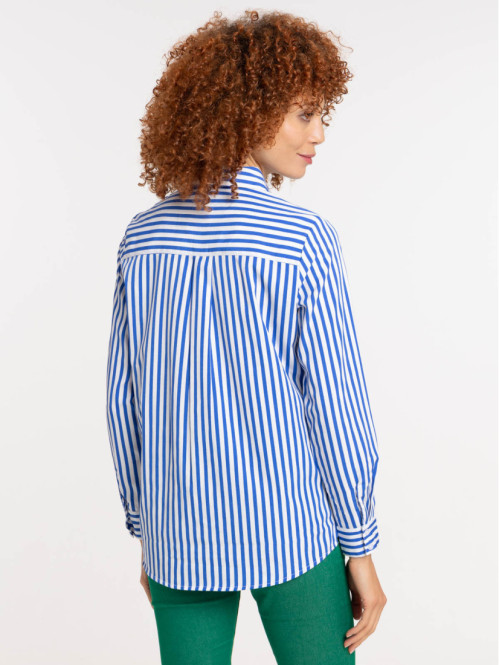 Chemise rayée cobalt femme